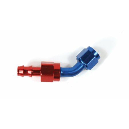 SPEEDFX HOSE ENDS, -6AN X 45  R/B PUSH-ON HOSE END 520645